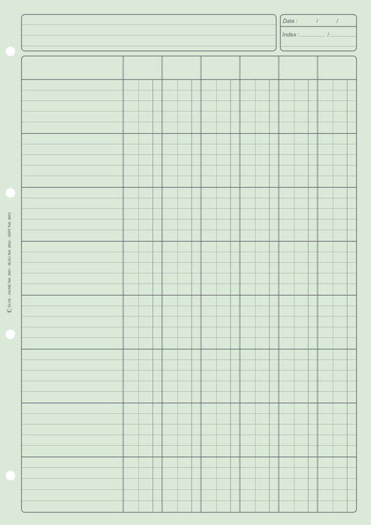 Bloc Audit 6 colonnes - Ref : 2663