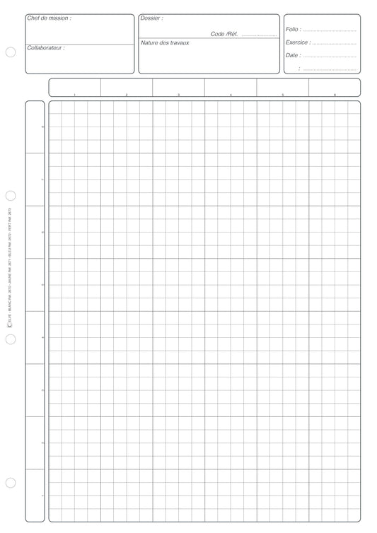 Ref: 2670 - Bloc Audit matrice contrôle interne 297x210 - 80 Pages. Papier offset blanc