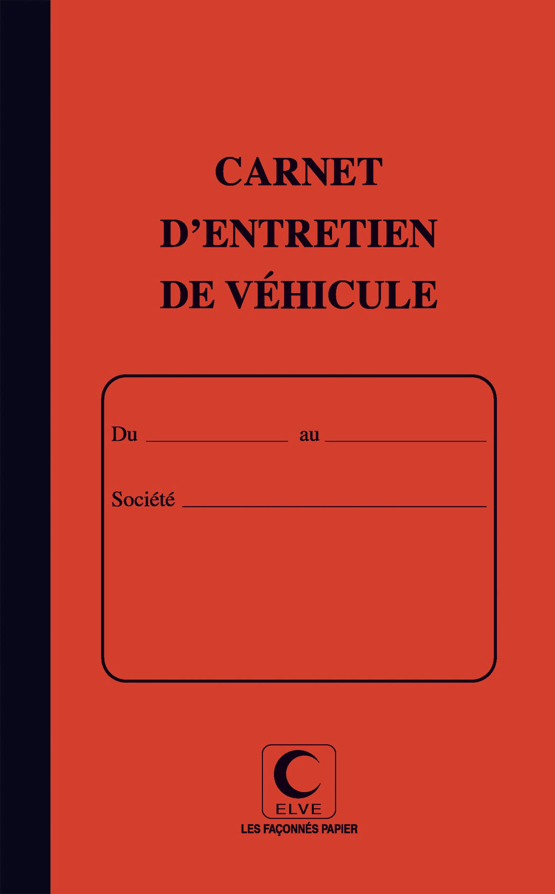 Carnet entretien de véhicule - protège-cahier cristal - Ref : 28
