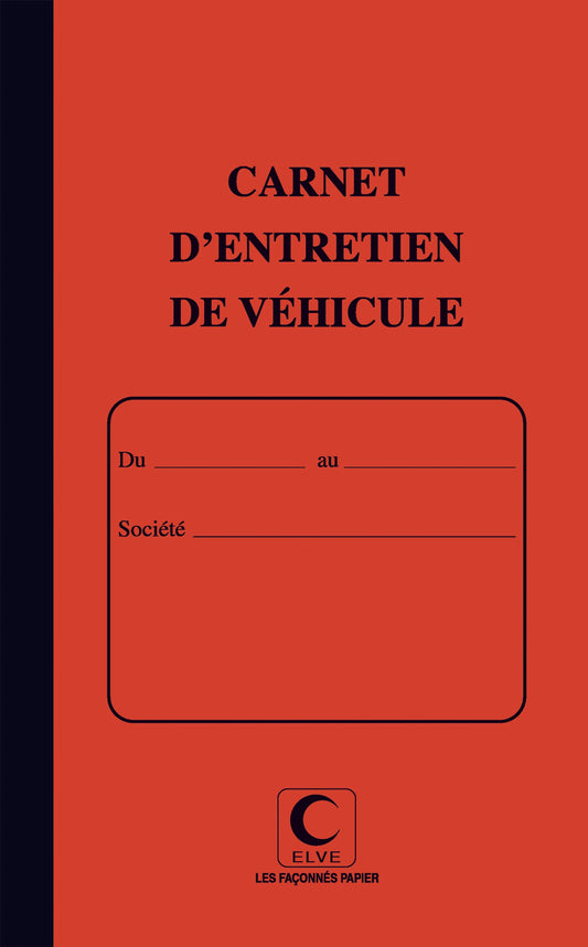 Carnet entretien de véhicule - protège-cahier cristal - Ref : 28