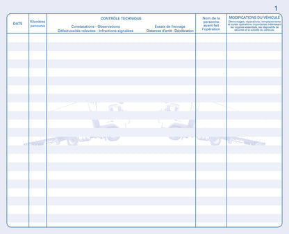 Carnet entretien de véhicule - protège-cahier cristal - Ref : 28