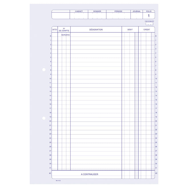 Ref: 3102 - Carnet "Opérations diverses" - 297 x 210 - 50 dupli - vendu par 5