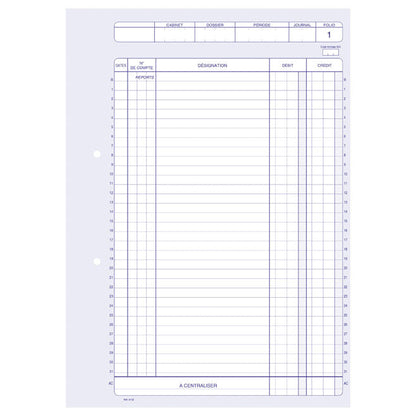 Ref: 3102 - Carnet "Opérations diverses" - 297 x 210 - 50 dupli - vendu par 5