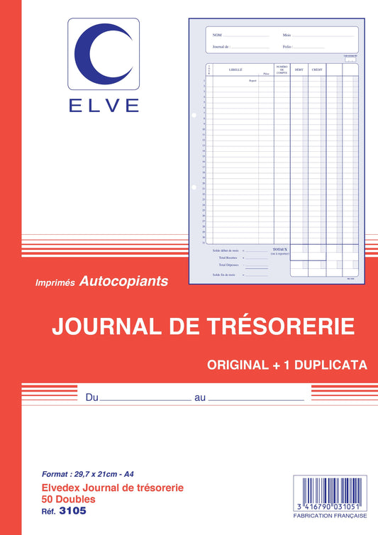 Ref: 3105 - Carnet "Journal de trésorerie" - 297 x 210 - vendu par 5