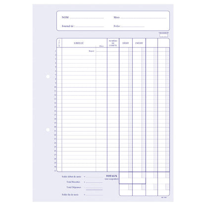 Ref: 3105 - Carnet "Journal de trésorerie" - 297 x 210 - vendu par 5