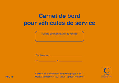 Carnet de bord pour véhicules de service - Ref: 31