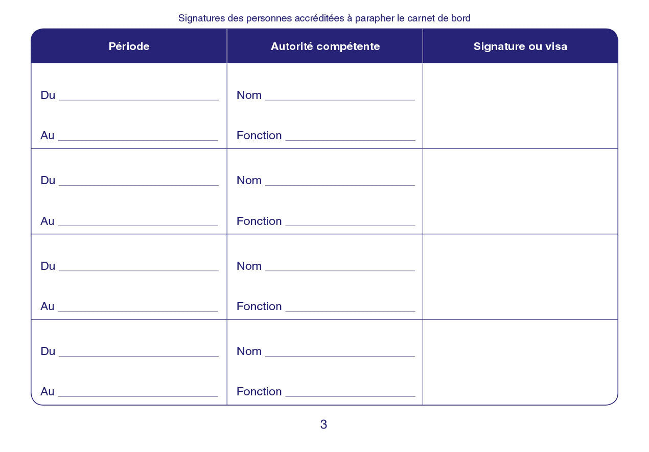 Carnet de bord pour véhicules de service - Ref: 31
