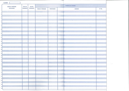 Registre Cahier d'appel journalier avec entaillage latéral - Ref: 36285