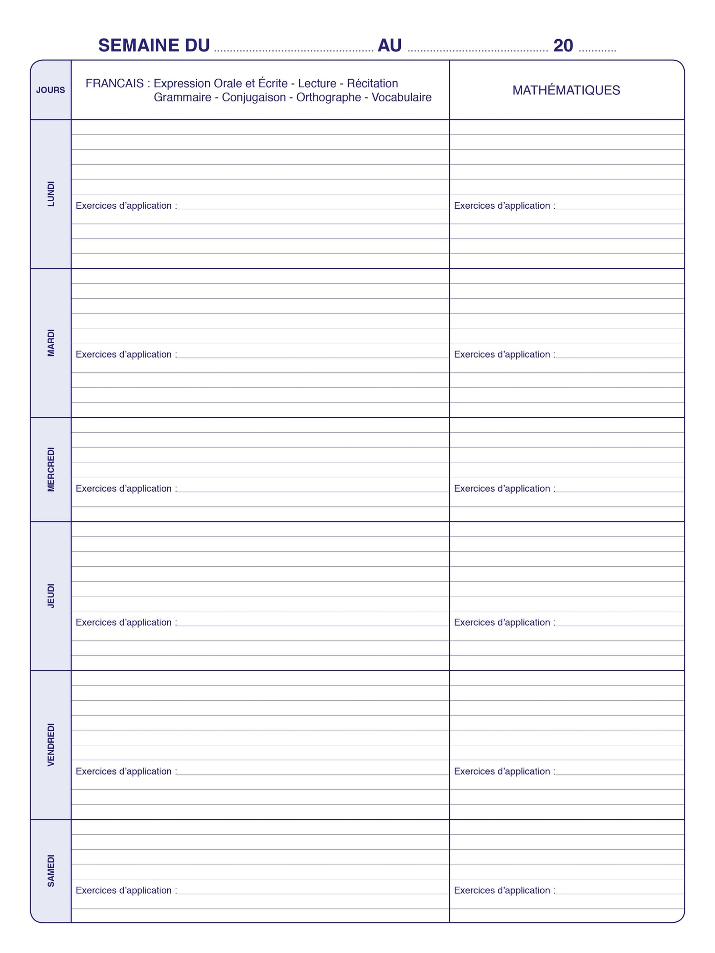 Journal de classe  - Ref : 36288