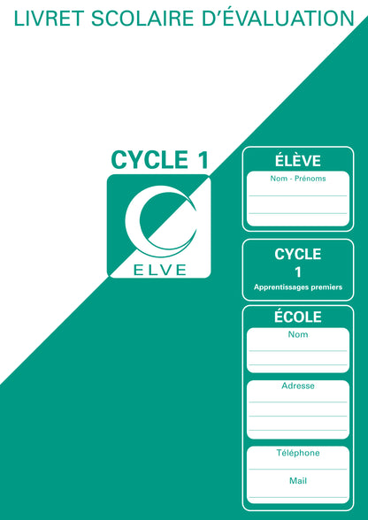 Registre livret scolaire d'évaluation Cycle 1 - Vert - Ref : 36699