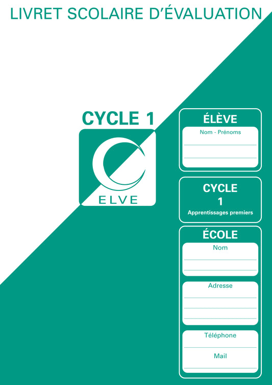 Registre livret scolaire d'évaluation Cycle 1 - Vert - Ref : 36699