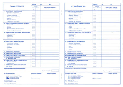 Registre livret scolaire d'évaluation Cycle 3 - Ref : 36701