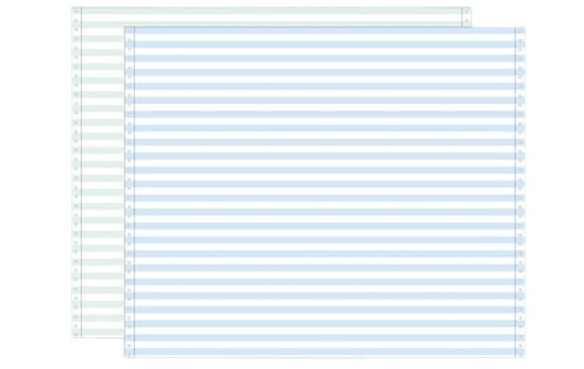 Ref: 38112 - Listing autocopiant - 380x11'' (soit 280 mm) - 56-57gr bleu-vert - Bandes caroll fixes - 2 plis