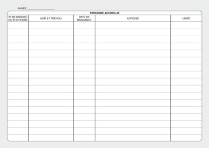 Ref: 44004 - Registre des entrées et sorties des résidents dans l'EHPAD 210x297 96 pages