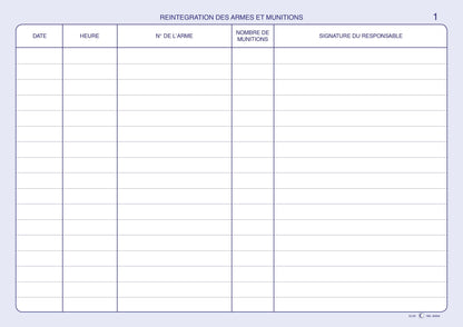Ref: 45004 - Registre Police municipale : ARMES ET MUNITIONS - 210x297 - 96 pages