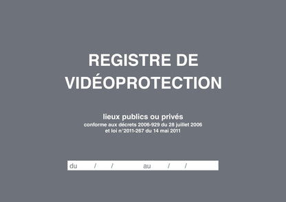 Ref: 46007 - Registre de vidéoprotection 210x297 - 104 pages