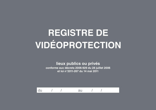 Ref: 46007 - Registre de vidéoprotection 210x297 - 104 pages
