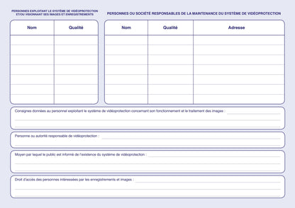 Ref: 46007 - Registre de vidéoprotection 210x297 - 104 pages