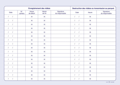Ref: 46007 - Registre de vidéoprotection 210x297 - 104 pages