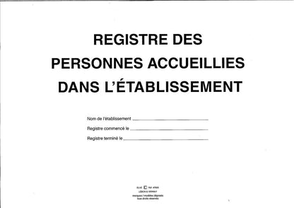 Ref: 47005 - Registre des personnes accueillies dans l'établissement 210x297 -96 pages