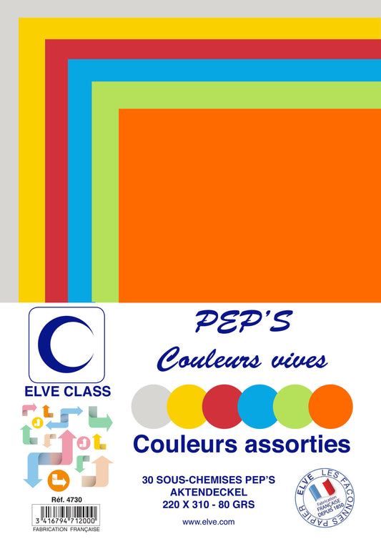30 Sous-chemises Pep's 6 couleurs assorties  - Ref: 4730