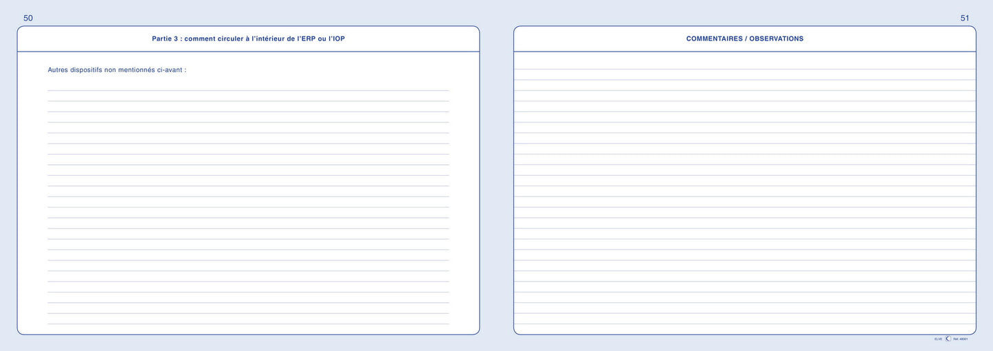 Registre d'accessibilité au ERP et IOP - Réf: 48001