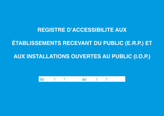 Ref: 48001 - Registre d'accessibilité au ERP et IOP Format A4 Paysage