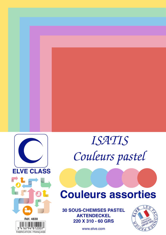 30 Sous-chemises Isatis 6 couleurs assorties - Ref: 4830