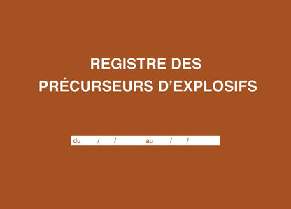 Ref: 49001 - Registre des précurseurs d'explosifs A4Y 96 pages foliotées