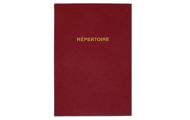 Ref: 51602 - Corrigé toile Répertoire ligné 297x210 200 pages. Couverture rigide pleine toile verte, bordeaux ou bleue