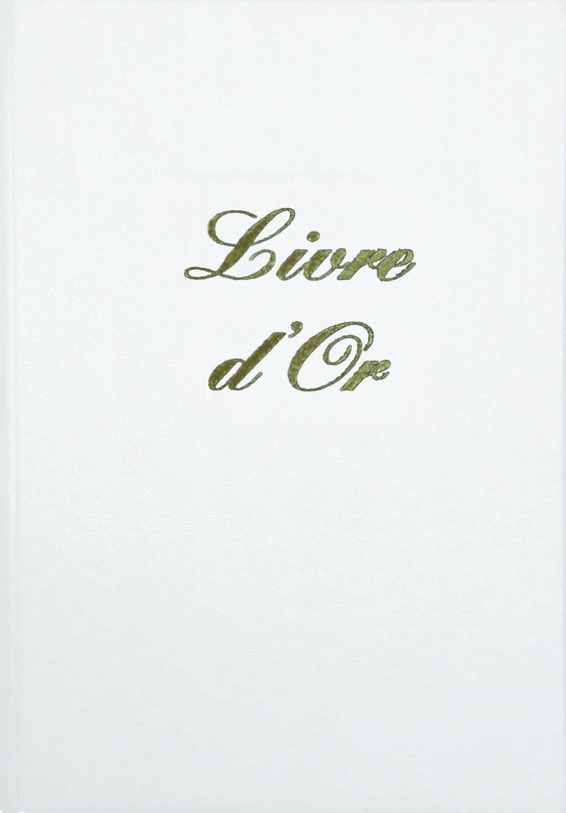 Ref: 5300 - Livre d'Or Blanc 210x160 - 148 Pages. Papier blanc avec tranche or
