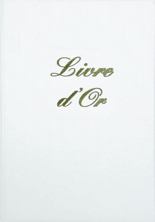 Ref: 5300 - Livre d'Or Blanc 210x160 - 148 Pages. Papier blanc avec tranche or