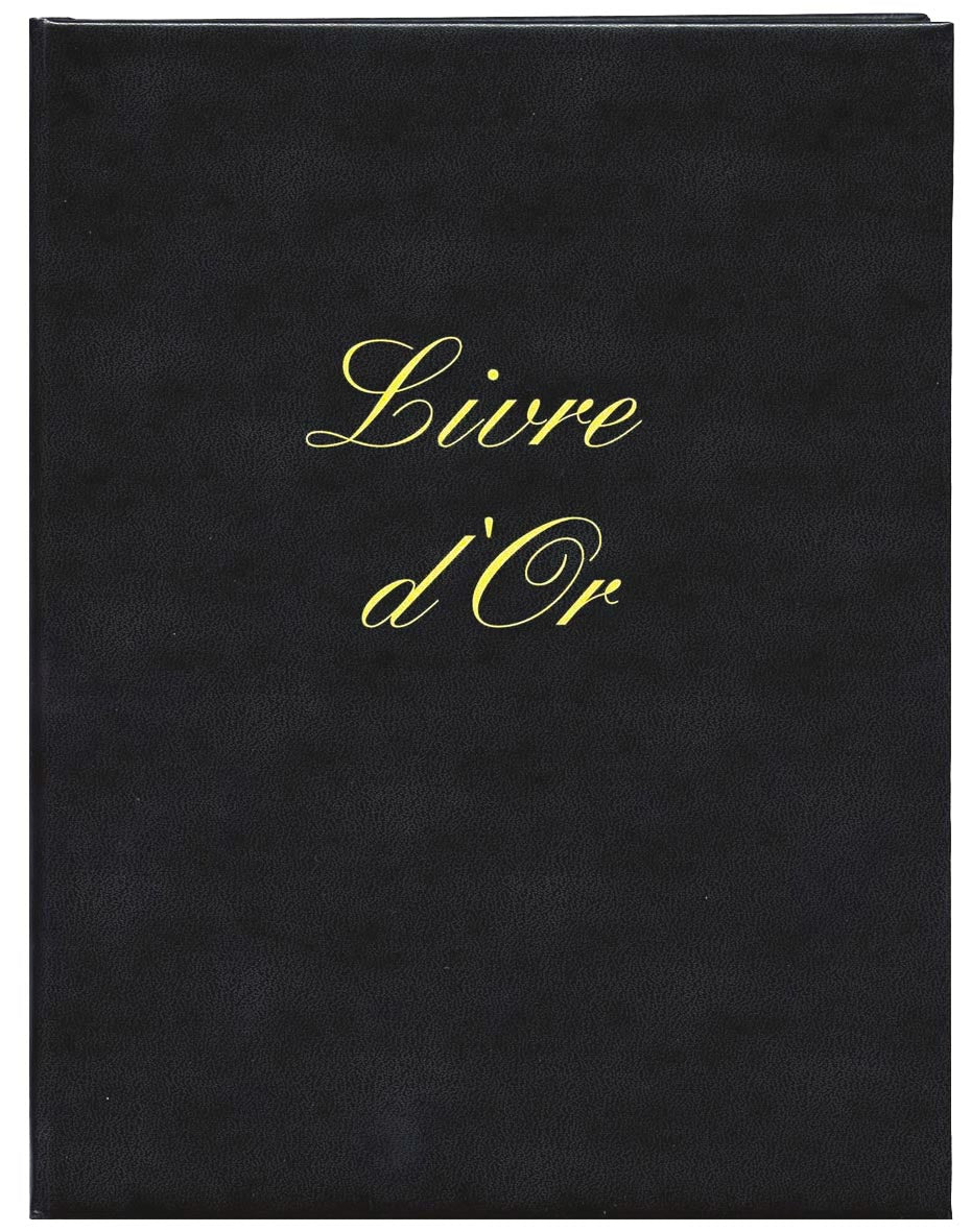 Ref: 540010 - Livre d'Or Noir 297x210  - 148 Pages. Papier blanc avec tranche or