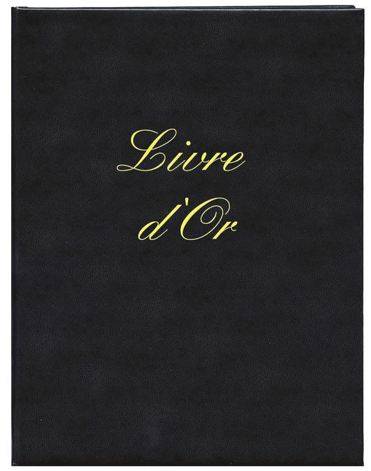 Ref: 540010 - Livre d'Or Noir 297x210  - 148 Pages. Papier blanc avec tranche or