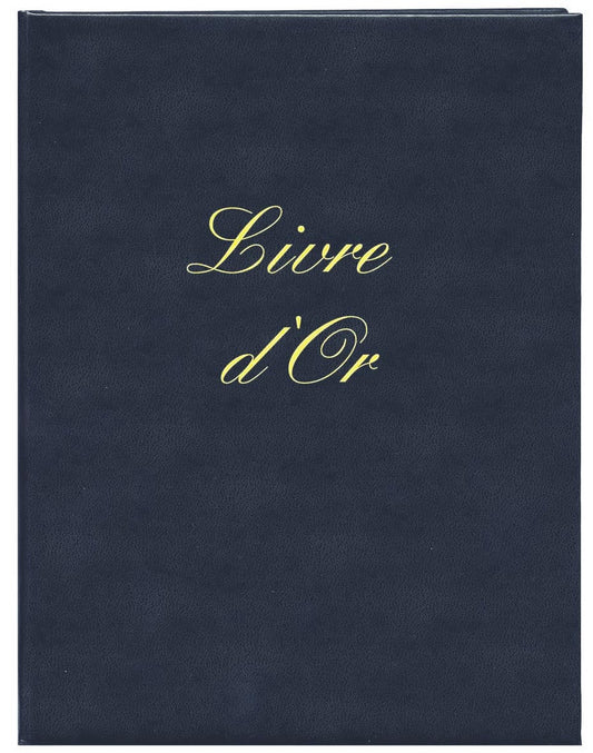 Ref: 54001 - Livre d'Or Bleu 297x210  - 148 Pages. Papier blanc avec tranche or