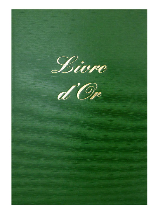 Ref: 54007 - Livre d'Or Vert 297x210  - 148 Pages. Papier blanc avec tranche or