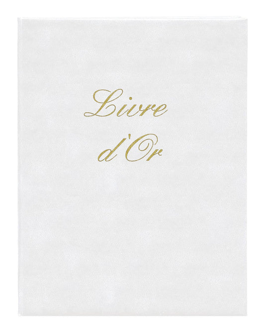 Ref: 5400 - Livre d'Or Blanc 297x210  - 148 Pages. Papier blanc avec tranche or