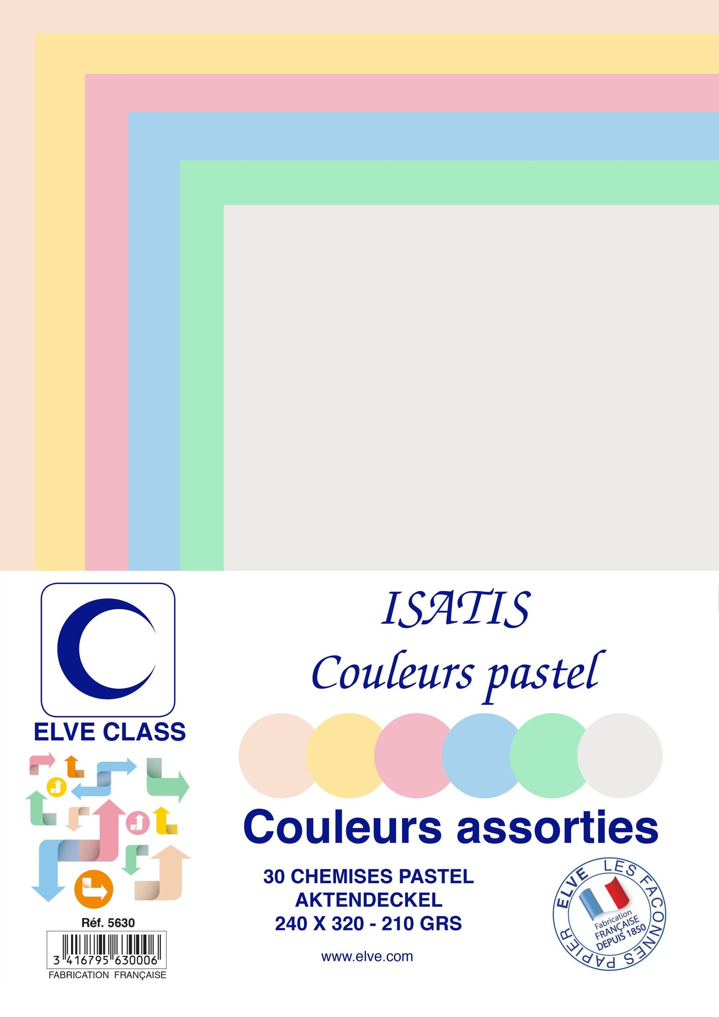 30 Chemises Isatis 6 couleurs assorties - Ref: 5630
