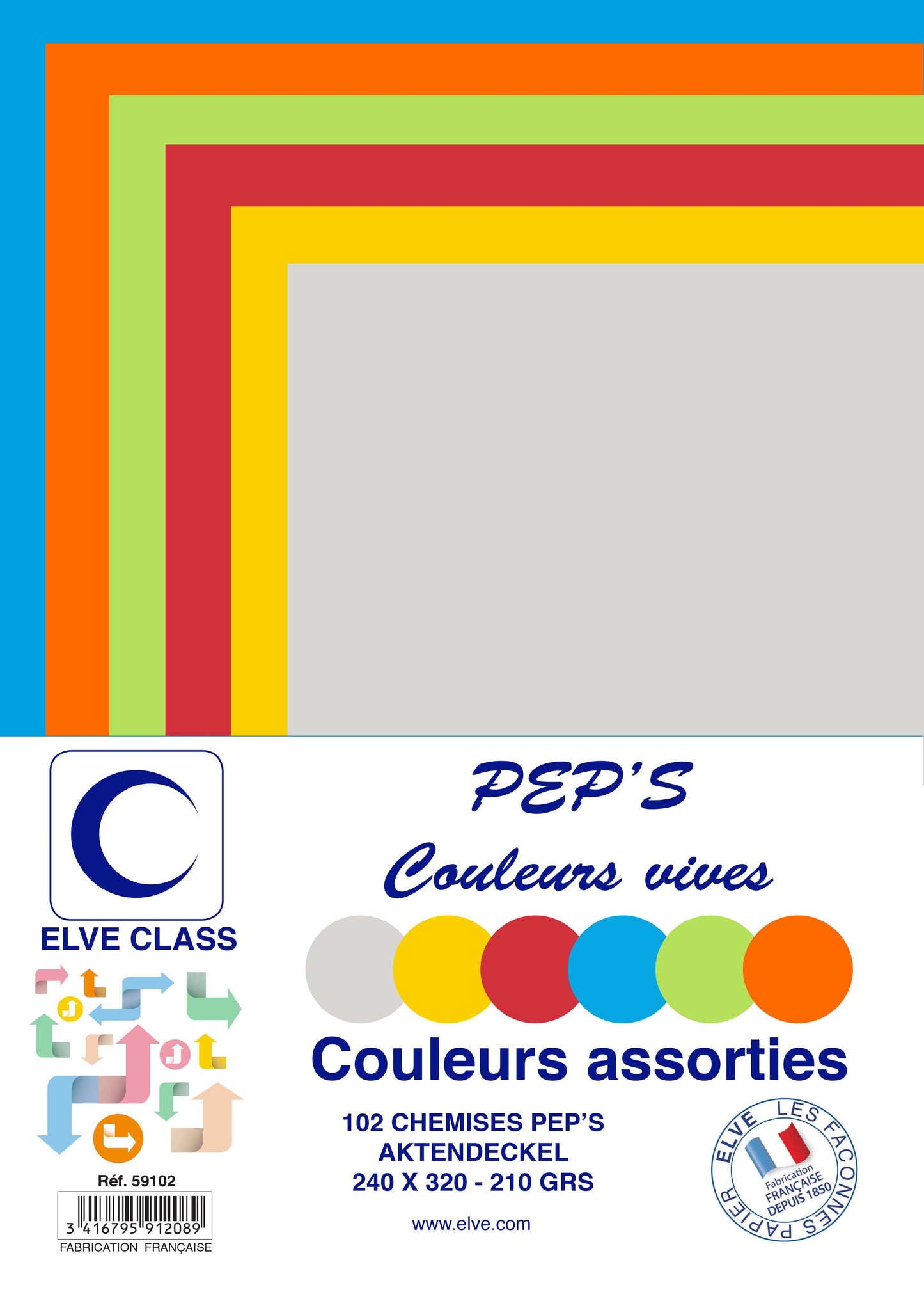 102 Chemises Pep's 6 couleurs assorties - Ref: 59102