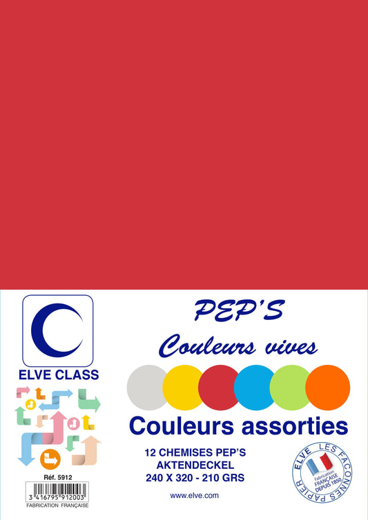 12 Chemises Pep's 6 couleurs assorties - Ref: 5912