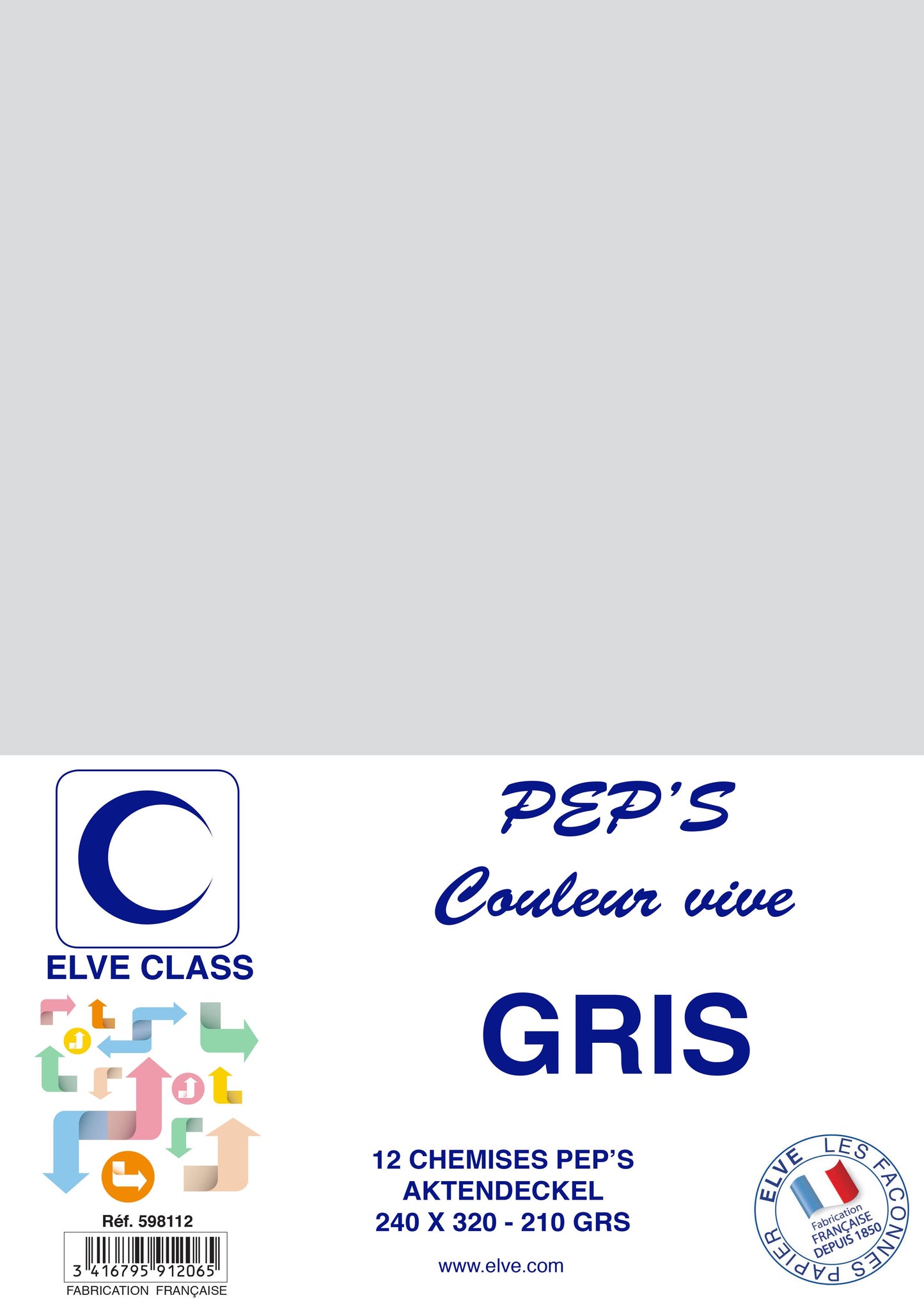 12 Chemises Pep's Gris - Ref: 598112