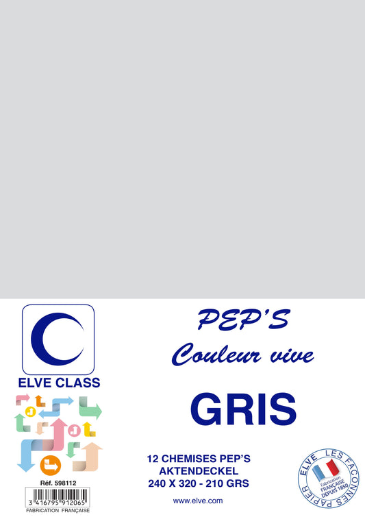 12 Chemises Pep's Gris - Ref: 598112