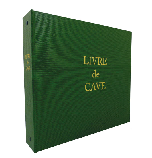 Ref: 607 - Livre de Cave à anneaux Vert avec recharge - 230 x 245 - 92 pages. Papier ivoire impression encre bordeaux