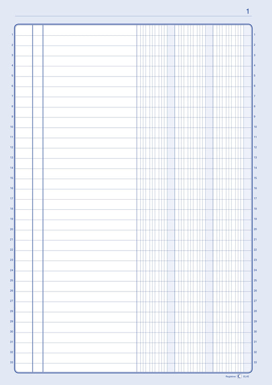 Ref: 81031 - Piqûre "3 colonnes par page Journal triple" - 297 x 210 - 100 pages - vendu par 5