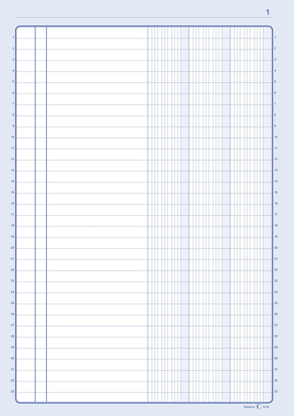 Ref: 81031 - Piqûre "3 colonnes par page Journal triple" - 297 x 210 - 100 pages - vendu par 5