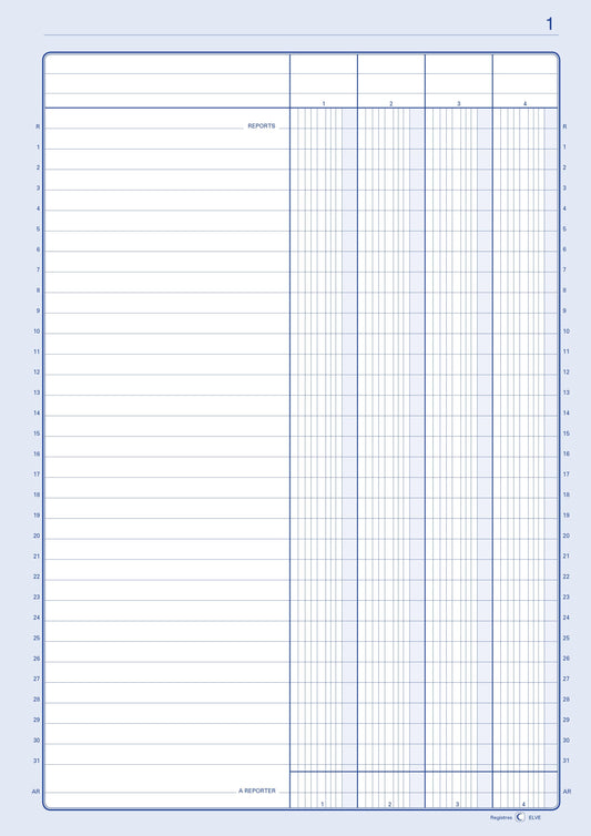 Ref: 81041 - Piqûre "4 colonnes par page" - 297 x 210 - 100 pages - vendu par 5