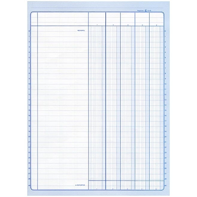 Ref: 81052 - Registre "5 colonnes par page" - 297 x 210 - 200 pages