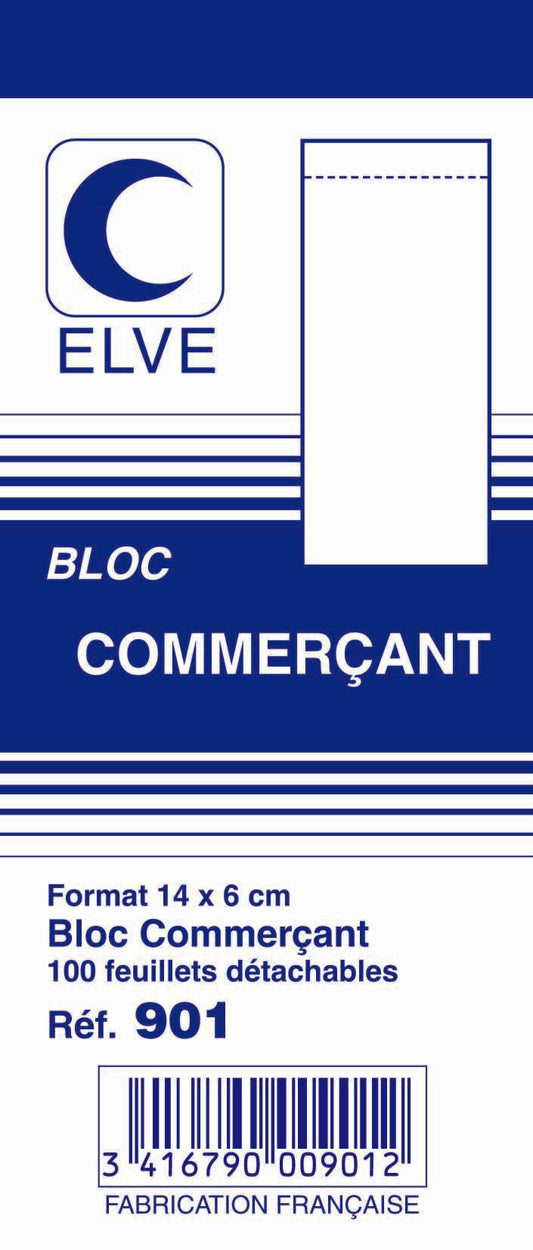 Ref: 901 - Lot de 10 blocs commerçant non numérotés - 60x140 - 100 feuillets