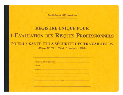 Ref: 9423 - Registre Evaluation des risques professionnels 240x320 80 pages