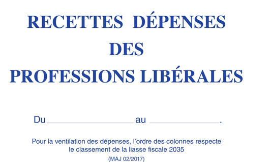 Ref: 97381 - Piqûre "Journal Recettes-dépenses pour professions libérales" - 270 x 370 - 80 pages